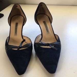 Used navy suede heels 39.5 Manolo Blahnik
